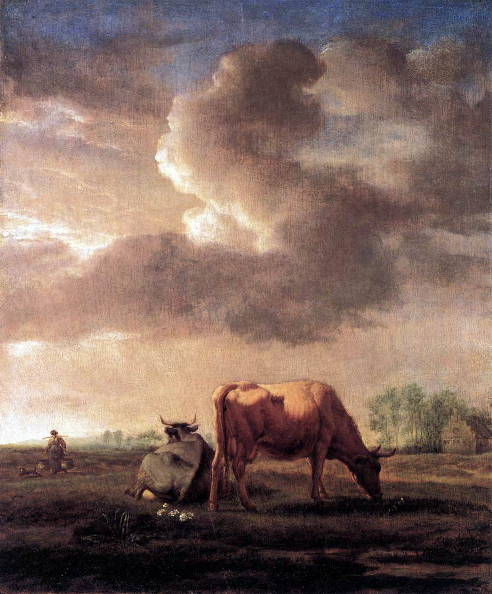 Adriaen Van de Velde Cows on a Meadow - Hand Painted Oil Painting