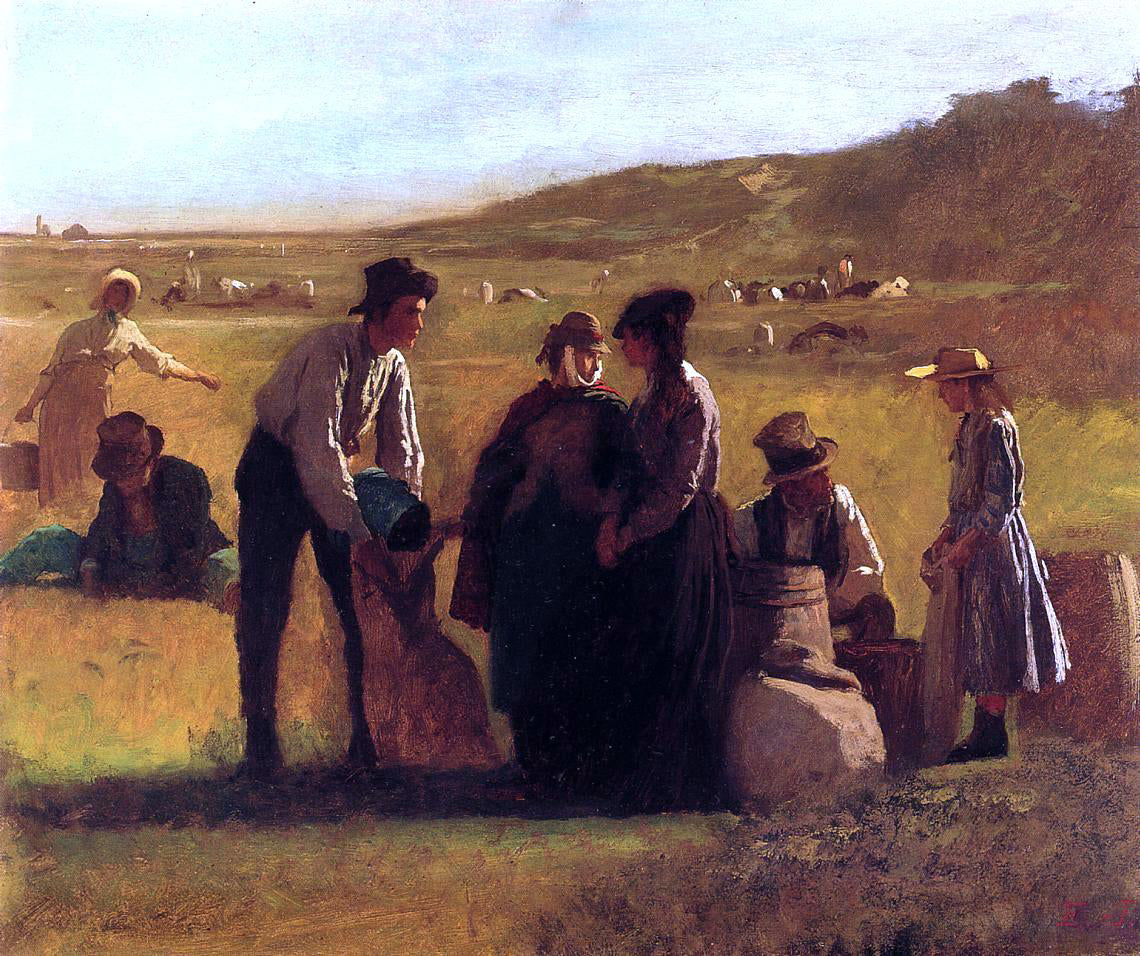 Eastman Johnson Cranberry Pickers - Hand Painted Oil Painting
