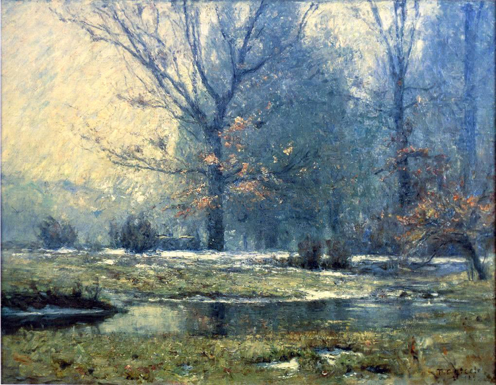 Theodore Clement Steele Creek in Winter - Hand Painted Oil Painting