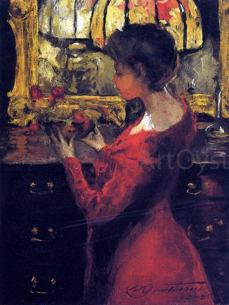 Charles Webster Hawthorne Crimson Roses - Hand Painted Oil Painting