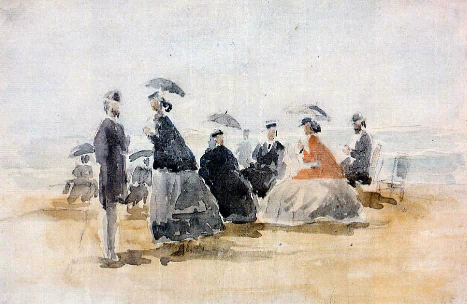 Eugene-Louis Boudin Crinolines - Hand Painted Oil Painting