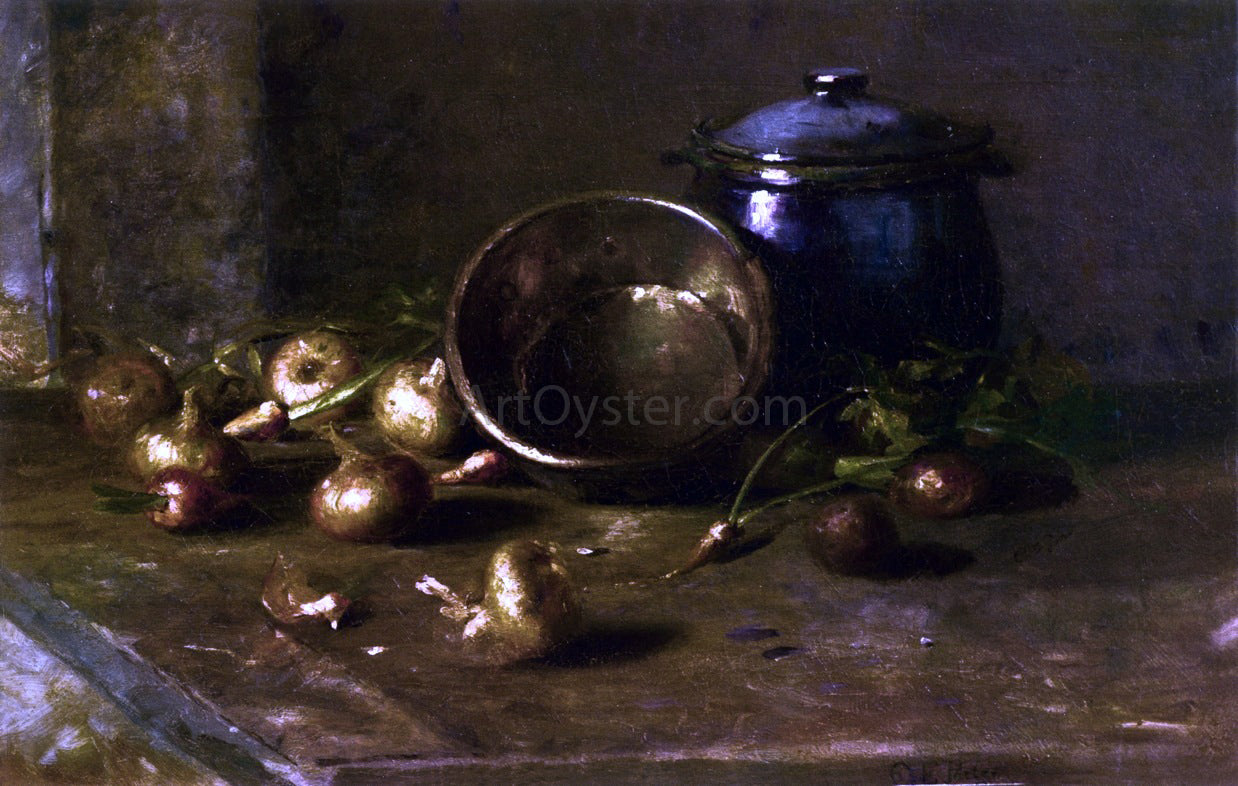 Charles Ethan Porter Crock, Kettle, and Onions - Hand Painted Oil Painting