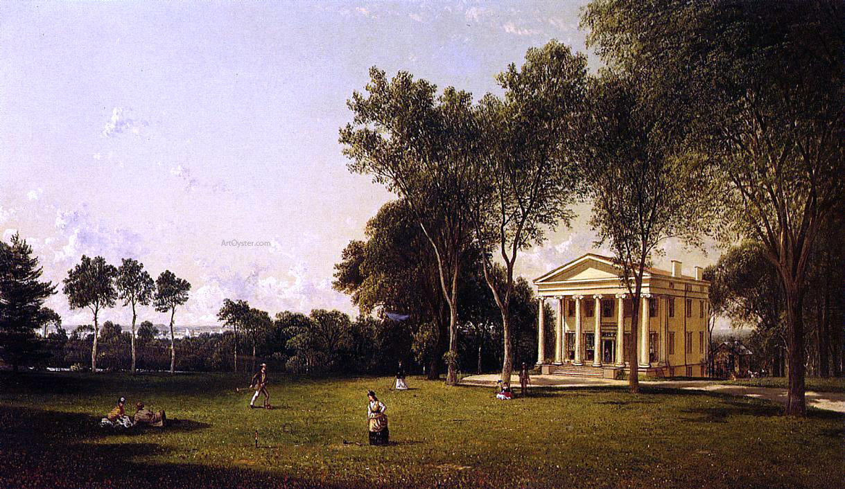 David Johnson Croquet on the Lawn - Hand Painted Oil Painting