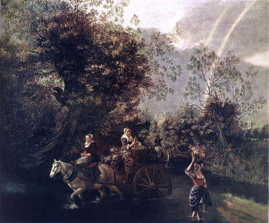 Jan Siberechts Crossing a Creek - Hand Painted Oil Painting