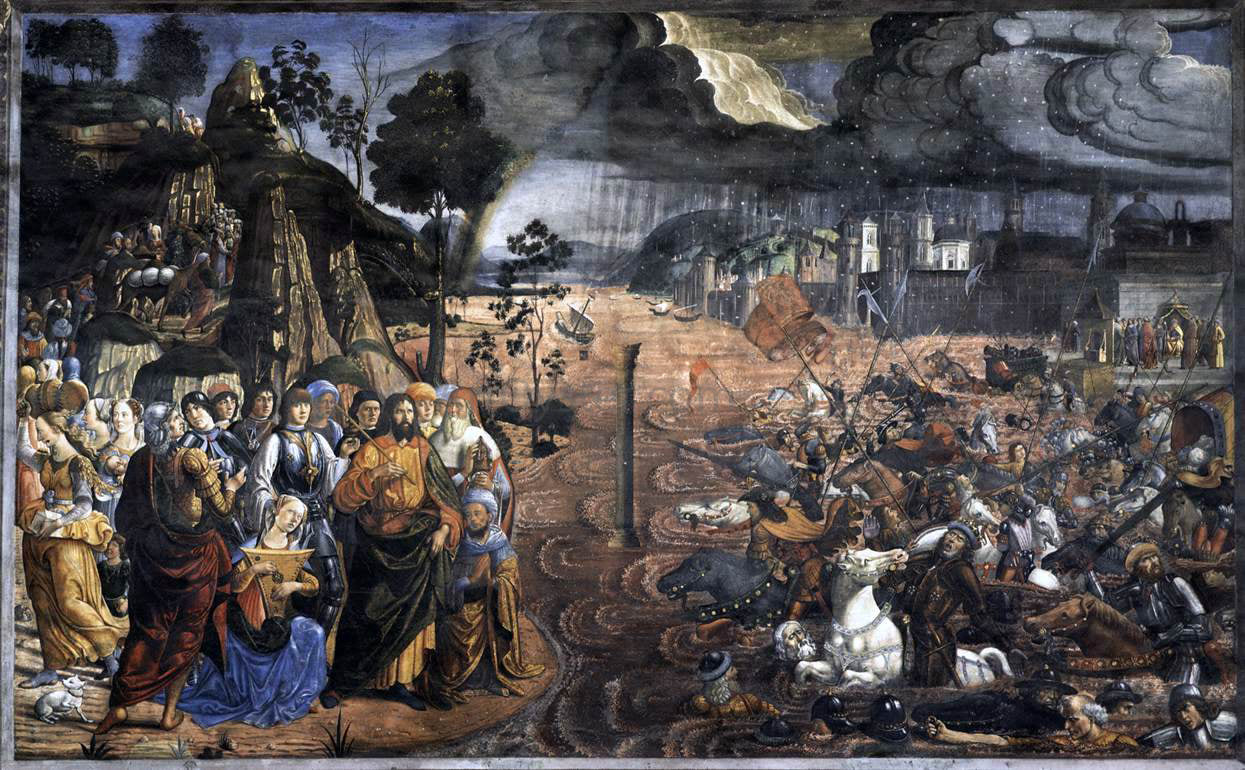 Cosimo Rosselli Crossing of the Red Sea - Hand Painted Oil Painting