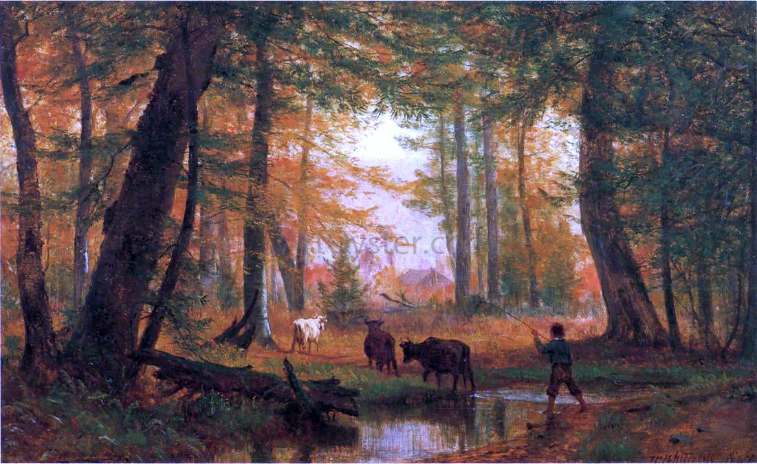 Andrew W Melrose Crossing the Stream - Hand Painted Oil Painting