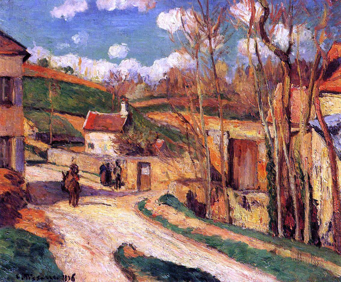 Camille Pissarro Crossroads at l'Hermitage, Pontoise - Hand Painted Oil Painting
