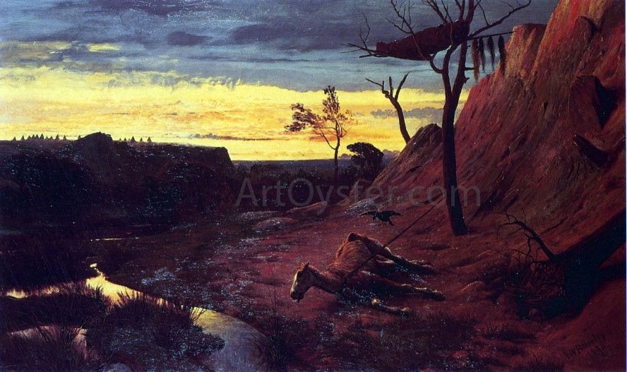 Valentin Walter Bromley Crow Indian Burial - Hand Painted Oil Painting