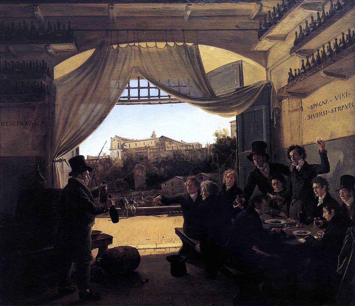 Franz Ludwig Catel Crown Prince Ludwig in the Spanish Wine Tavern in Rome - Hand Painted Oil Painting