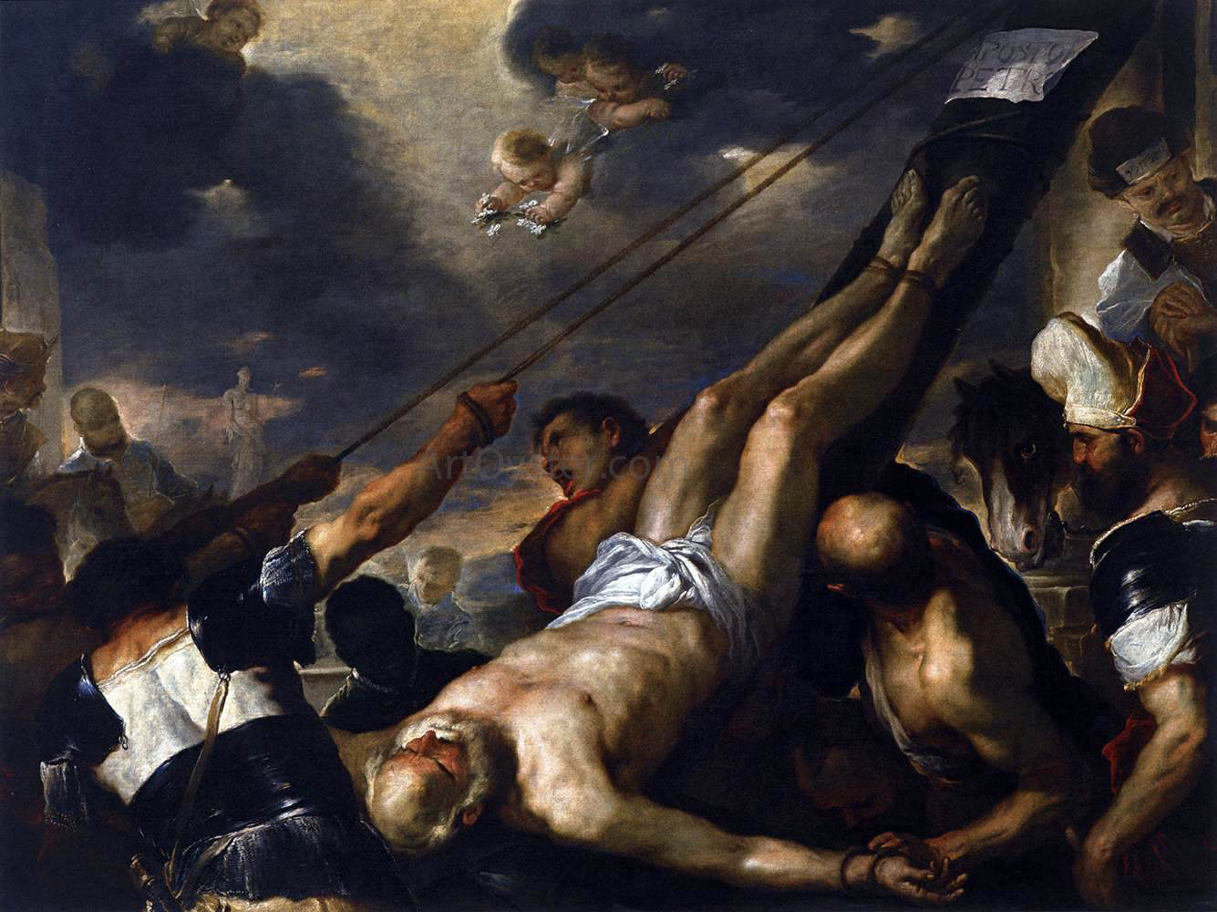 Luca Giordano Crucifixion of St Peter - Hand Painted Oil Painting