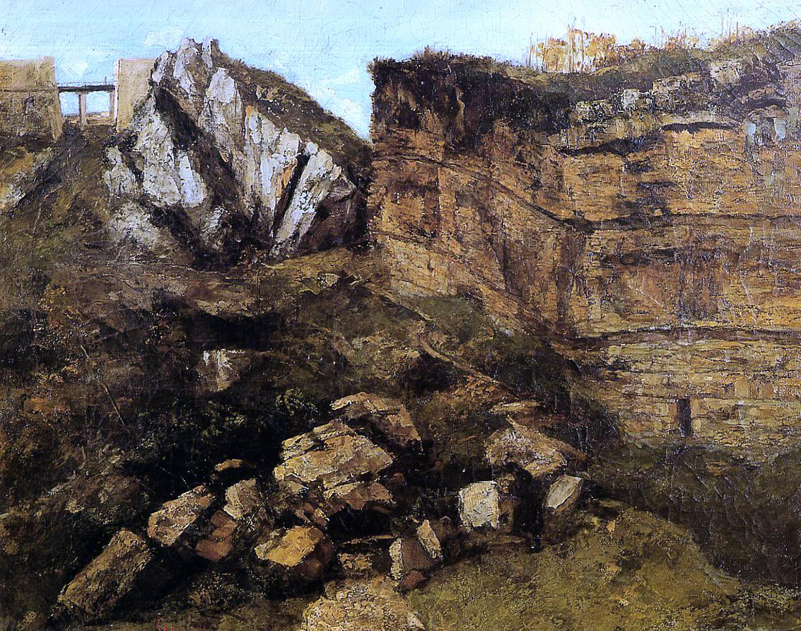 Gustave Courbet Crumbling Rocks - Hand Painted Oil Painting