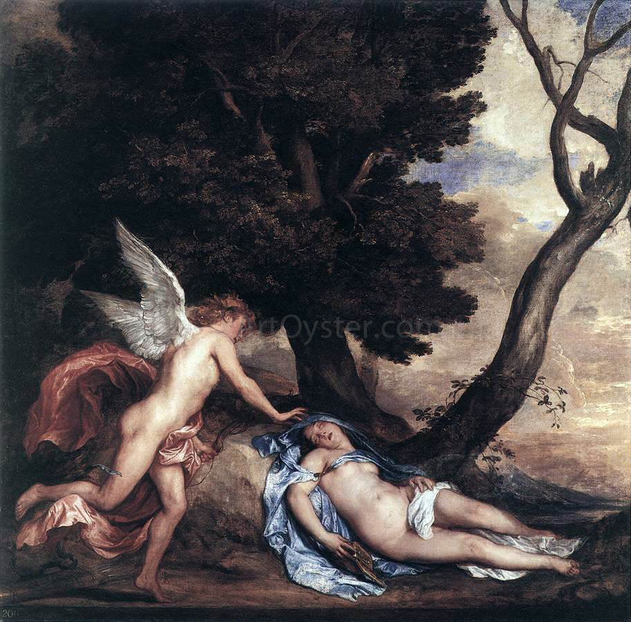 Sir Antony Van Dyck Cupid and Psyche - Hand Painted Oil Painting