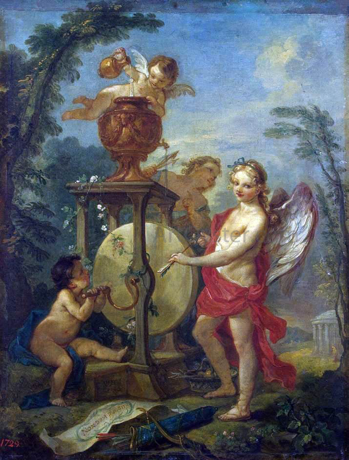  Charles Joseph Natoire Cupid Sharpening an Arrow - Hand Painted Oil Painting
