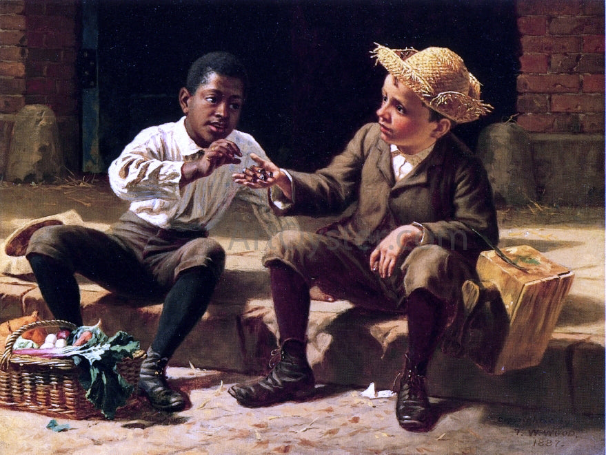 Thomas Waterman Wood Curbstone Piliteness (also known as Have a Segar) - Hand Painted Oil Painting