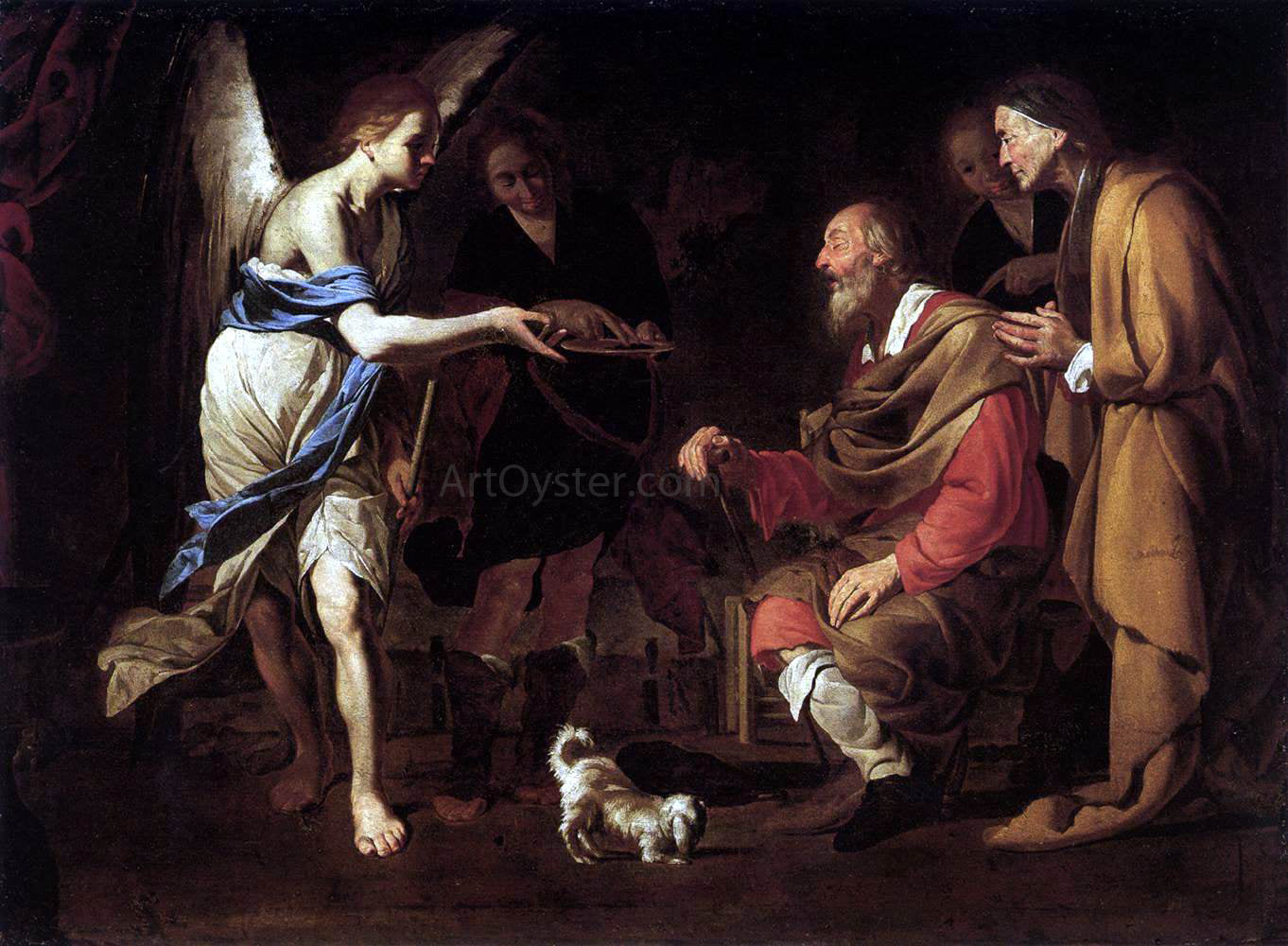 Bernardo Cavallino Curing of Tobias - Hand Painted Oil Painting