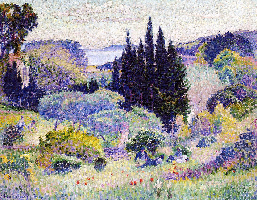 Henri Edmond Cross Cypress, April - Hand Painted Oil Painting
