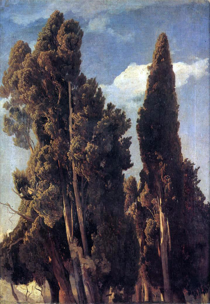 Johann Wilhelm Schirmer Cypresses - Hand Painted Oil Painting