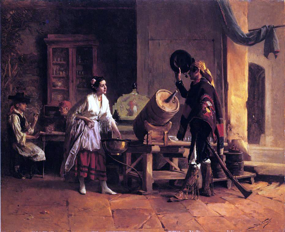 Jules Worms Da Mum is in da House (also known as Detail of Kitchen in Valencia) - Hand Painted Oil Painting