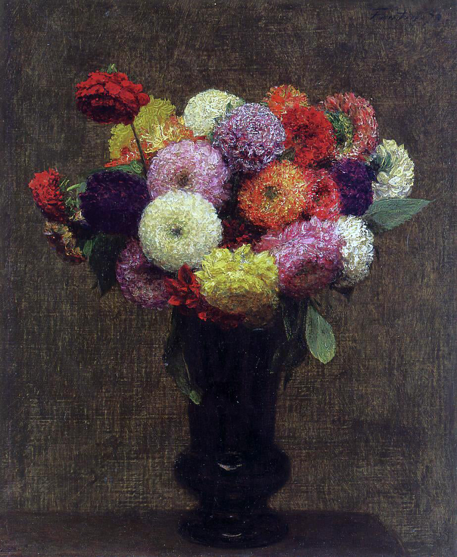 Henri Fantin-Latour Dahlias - Hand Painted Oil Painting