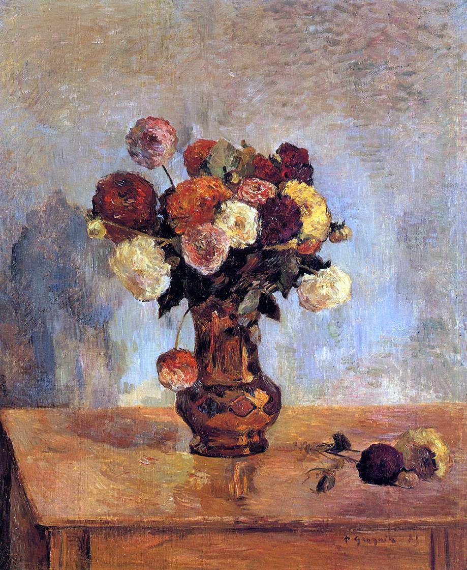  Paul Gauguin Dahlias in a Copper Vase - Hand Painted Oil Painting