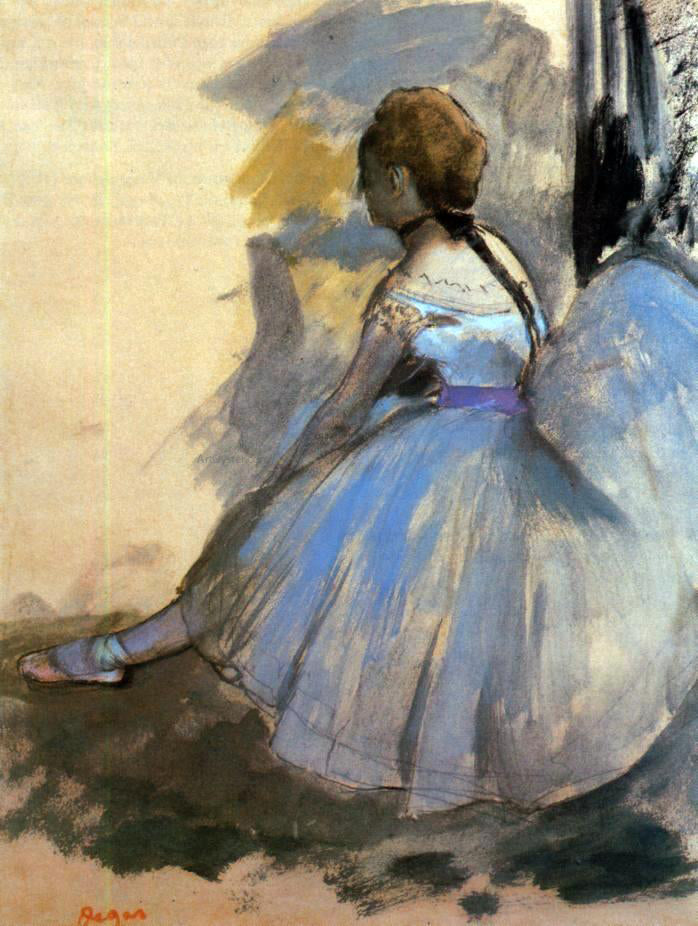 Edgar Degas Dancer Seated (study) - Hand Painted Oil Painting
