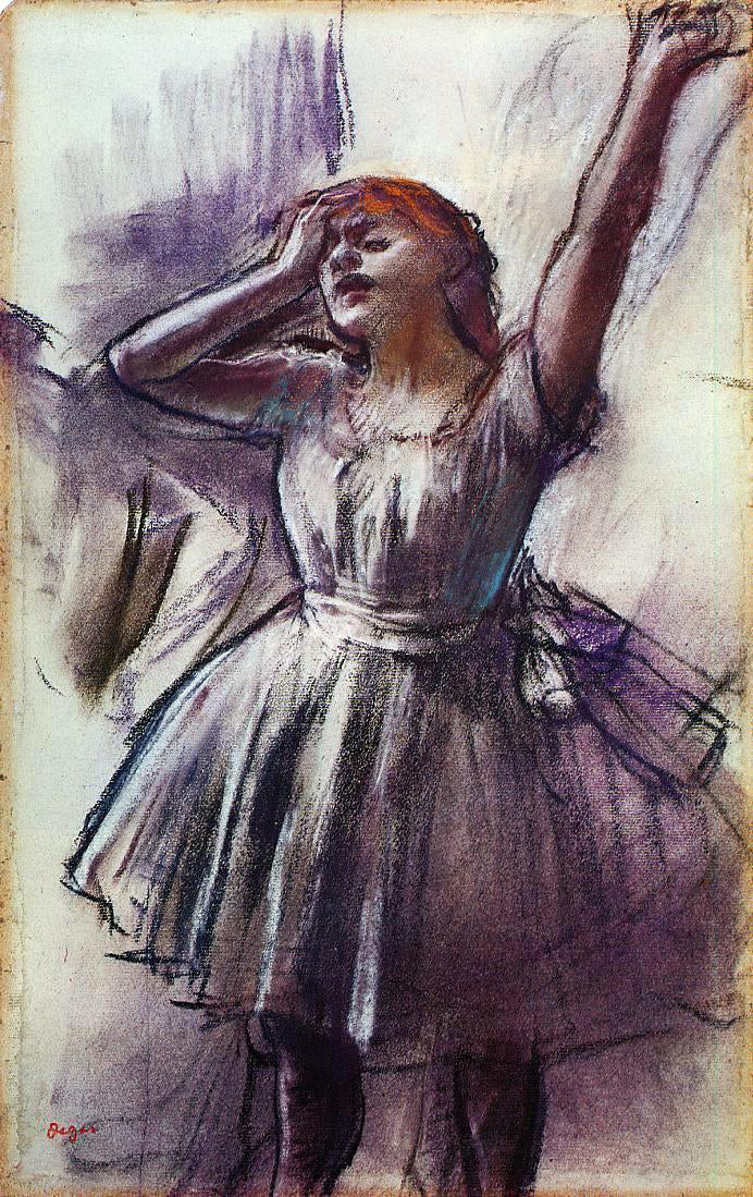 Edgar Degas Dancer with Left Arm Raised - Hand Painted Oil Painting