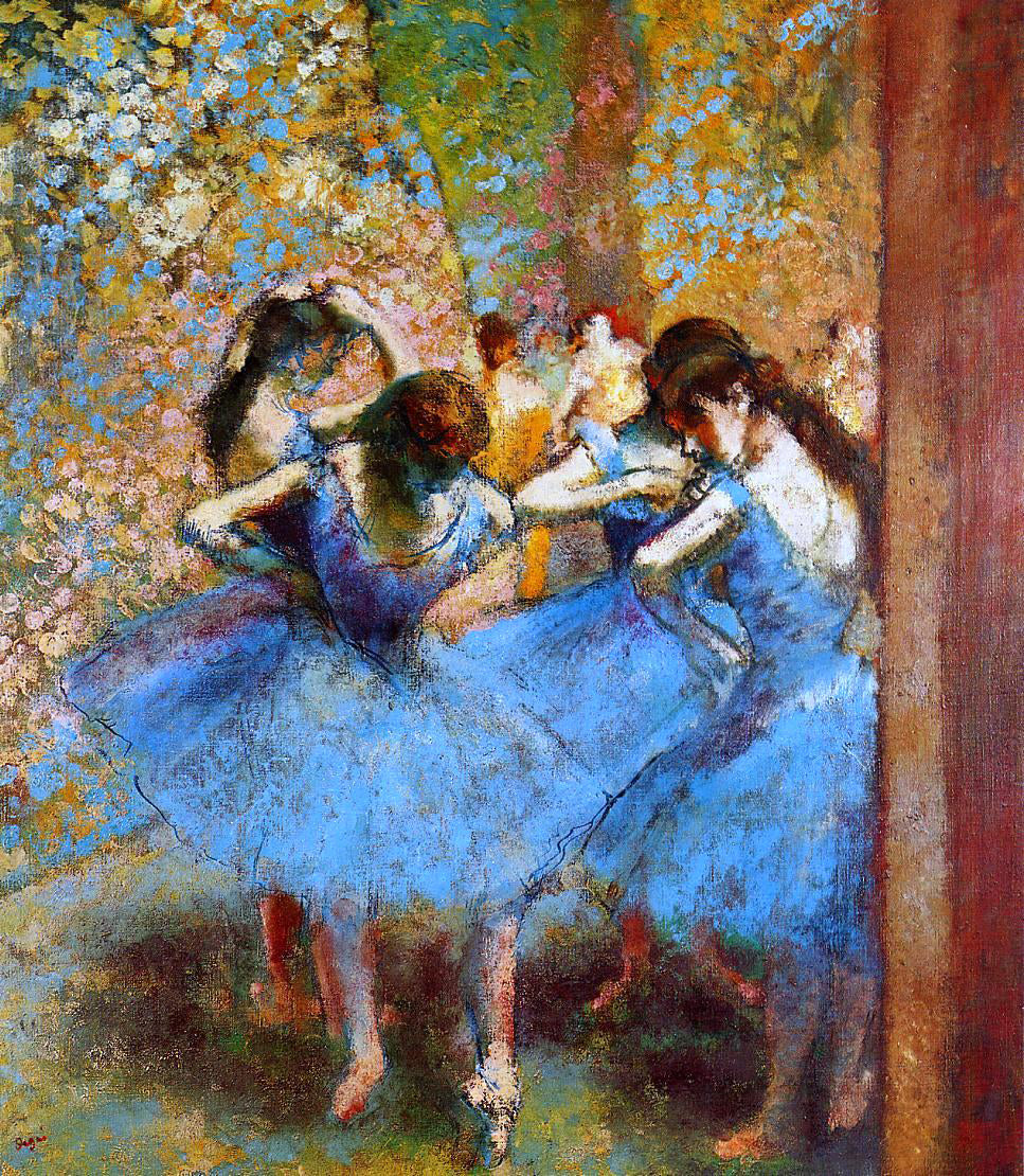  Edgar Degas Dancers in Blue - Hand Painted Oil Painting