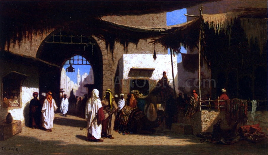 Charles-Theodore Frere Dans la ruelle, Beruit - Hand Painted Oil Painting