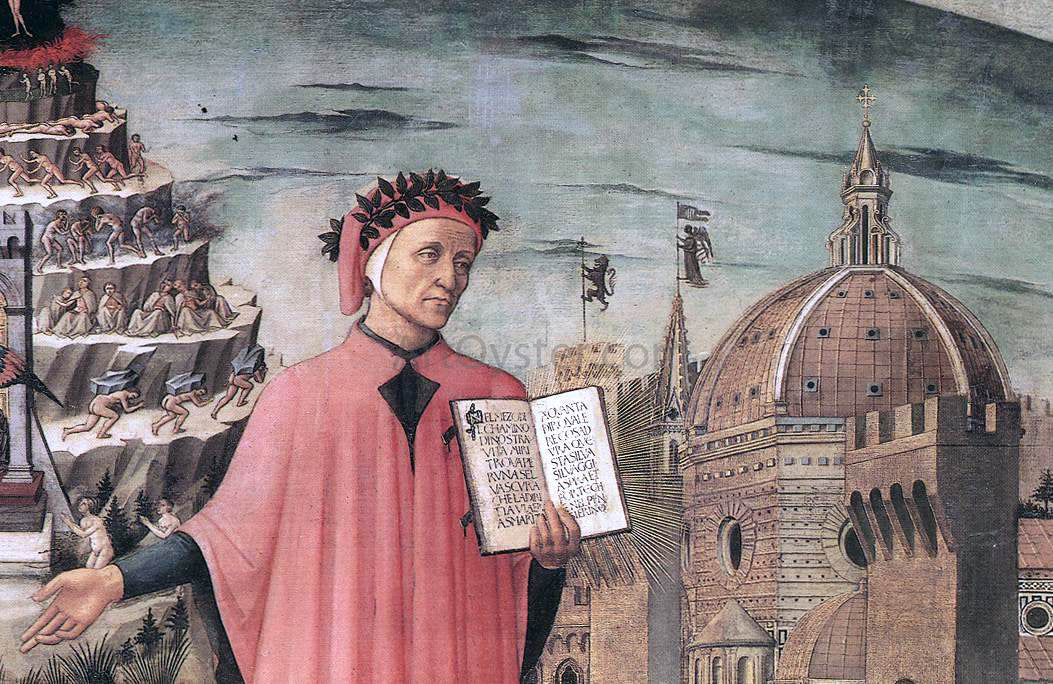 Domenico Di Michelino Dante Illuminating Florence with his Poem (detail) - Hand Painted Oil Painting
