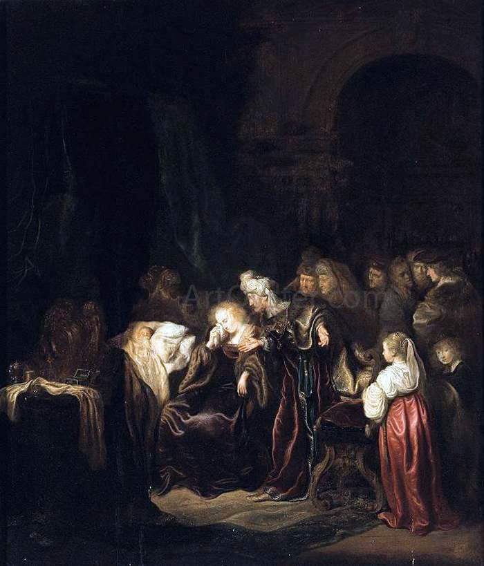 Salomon Koninck David and Batsheba Mourning over Their Dead Son - Hand Painted Oil Painting