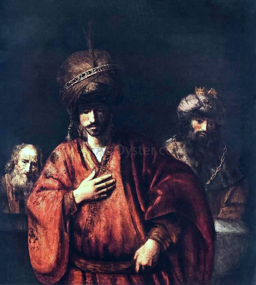 Rembrandt Van Rijn David and Uriah - Hand Painted Oil Painting