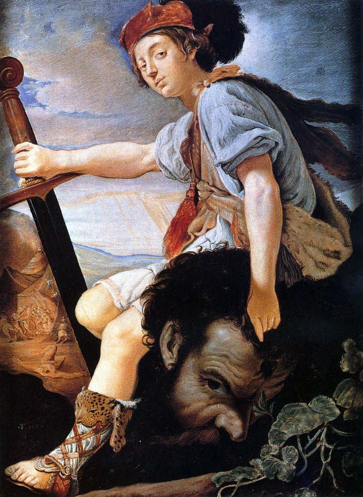 Thomas Flatman David with the Head of Goliath - Hand Painted Oil Painting