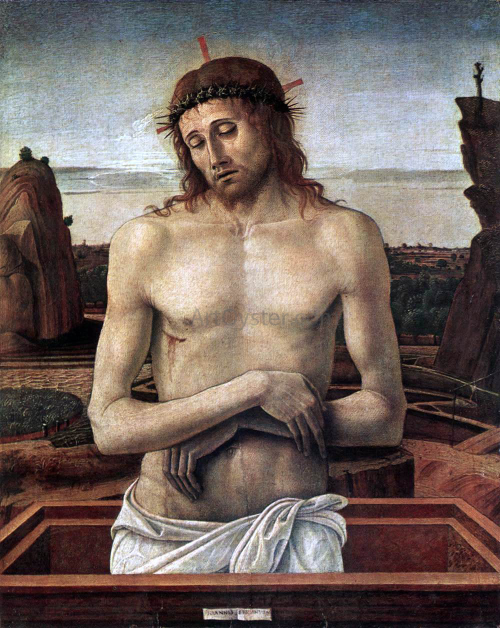 Giovanni Bellini Dead Christ in the Sepulchre (Pieta) - Hand Painted Oil Painting