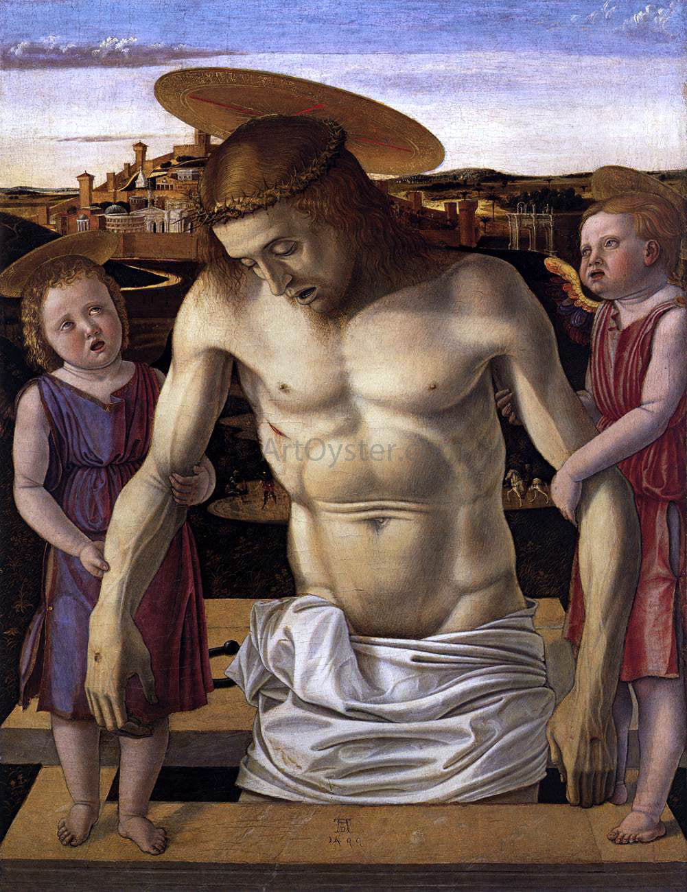 Giovanni Bellini Dead Christ Supported by Two Angels (Pieta) - Hand Painted Oil Painting
