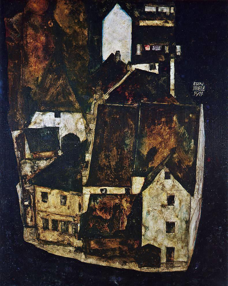 Egon Schiele Dead City III (also known as City on the Blue River III) - Hand Painted Oil Painting