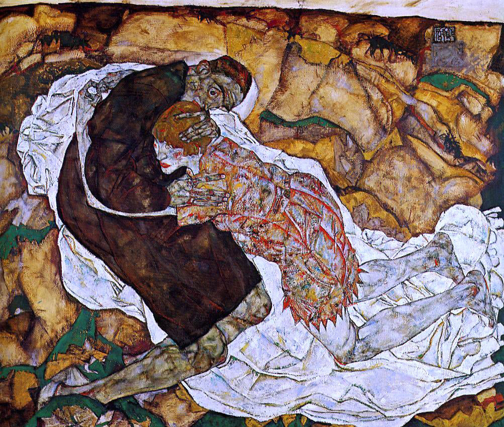  Egon Schiele Death and the Maiden - Hand Painted Oil Painting
