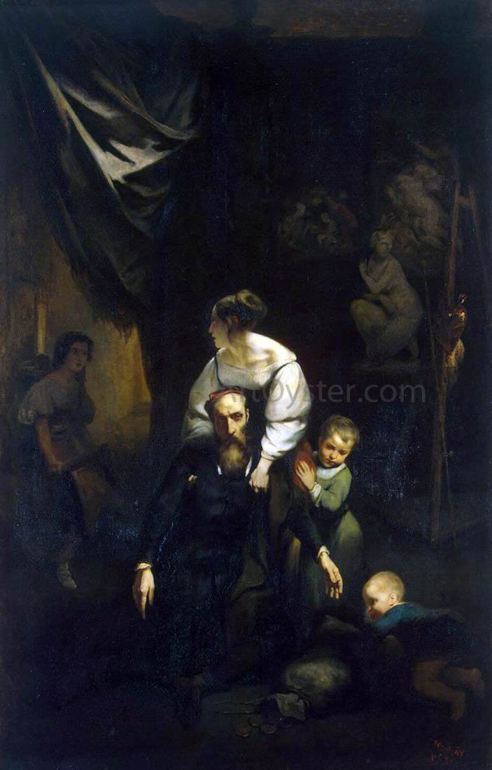 Octave Tassaert Death of Correggio - Hand Painted Oil Painting
