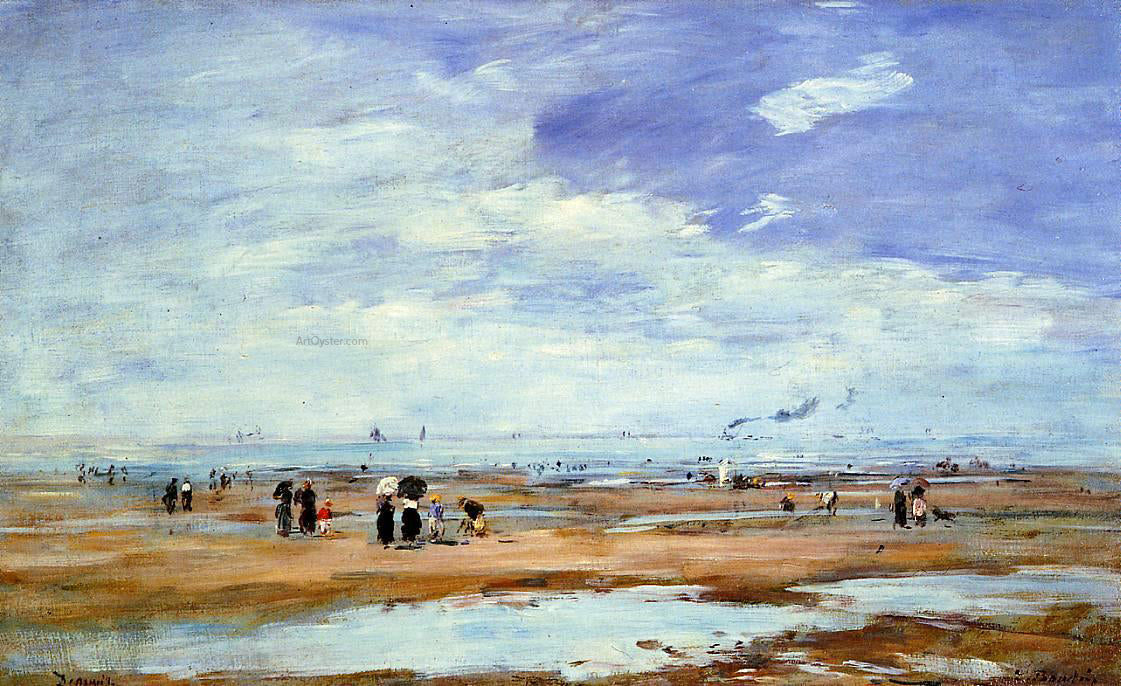Eugene-Louis Boudin Deauville, the Beach, Low Tide - Hand Painted Oil Painting