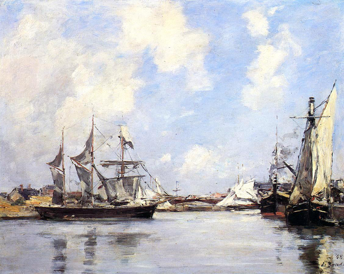 Eugene-Louis Boudin Deauville, the Port - Hand Painted Oil Painting
