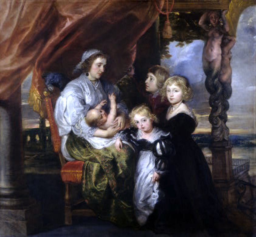 Peter Paul Rubens Deborah Kip, Wife of Sir Balthasar Gerbier, and Her Children - Hand Painted Oil Painting