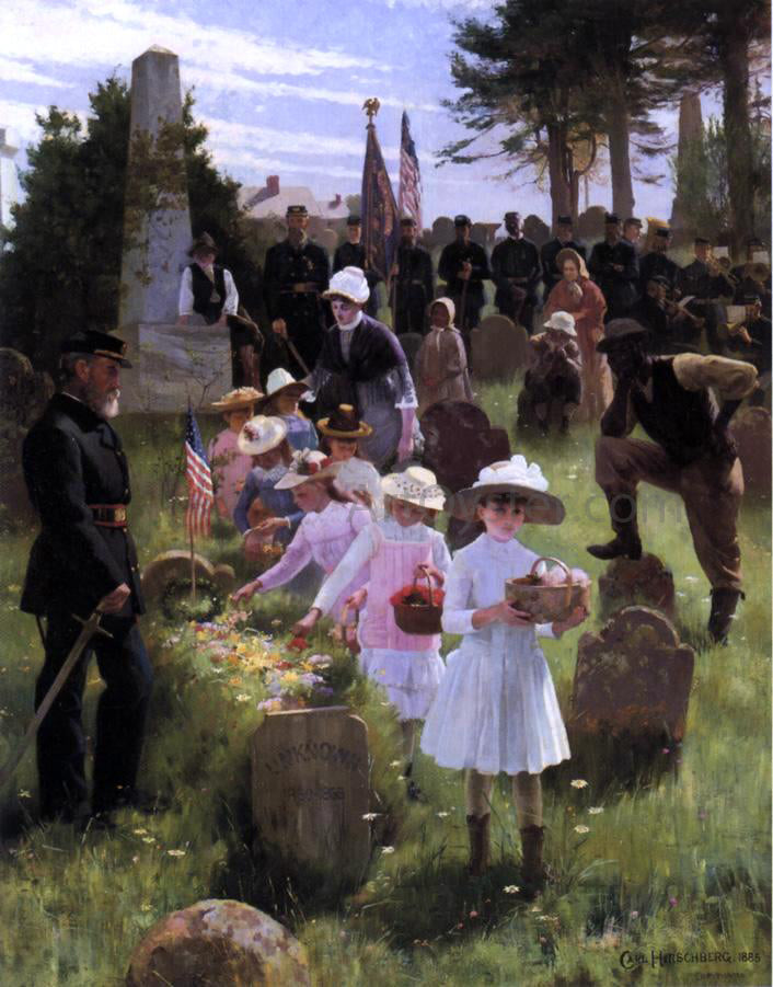 Carlton Hirschberg Decoration Day - Hand Painted Oil Painting