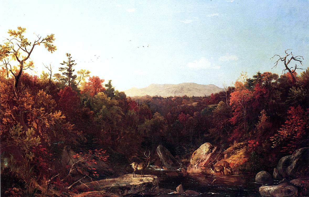 Clinton Boutelle De Witt Clinton Boutelle Deer by a Stream - Hand Painted Oil Painting