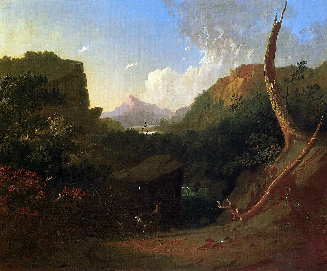  George Caleb Bingham Deer in a Stormy Landscape - Hand Painted Oil Painting