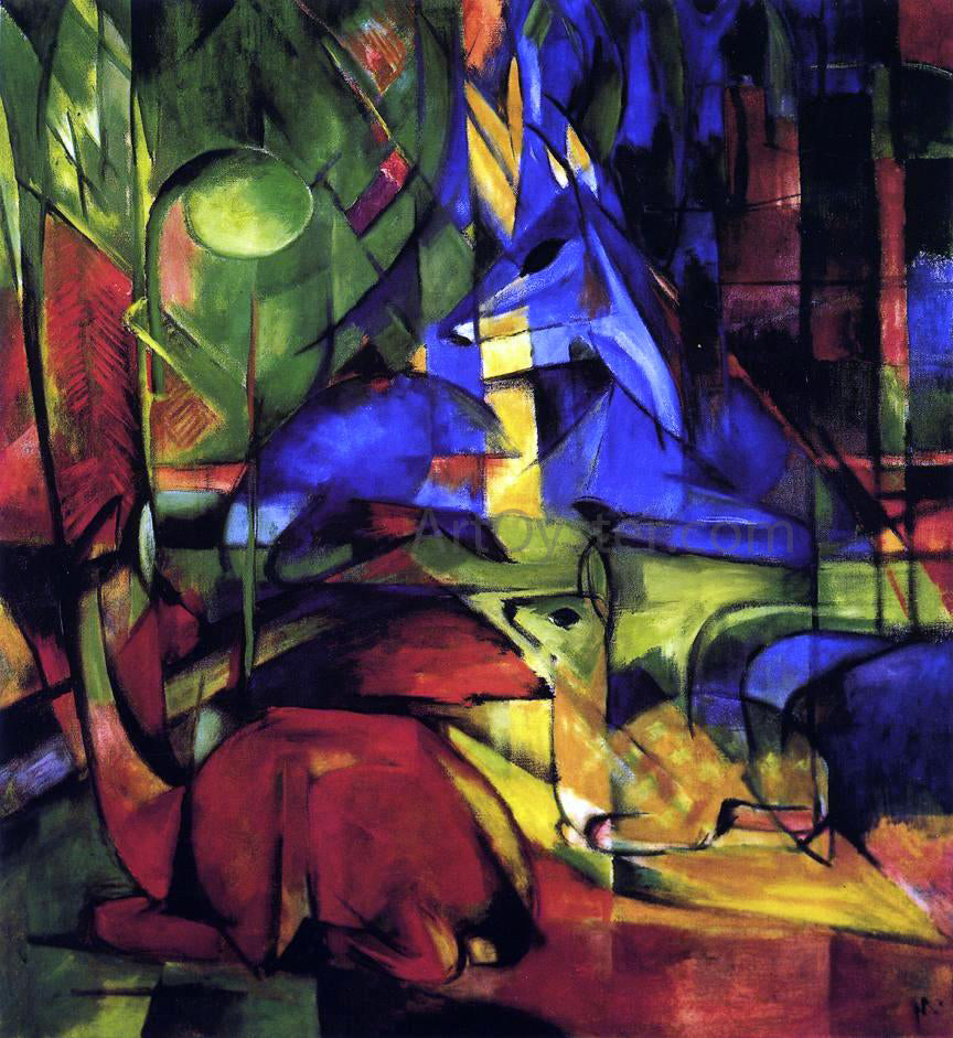  Franz Marc Deer in the Forest II - Hand Painted Oil Painting