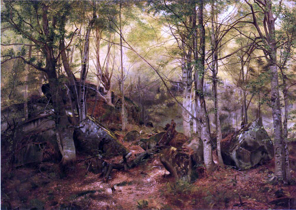 John George Brown Deerhunter in the Woods - Hand Painted Oil Painting