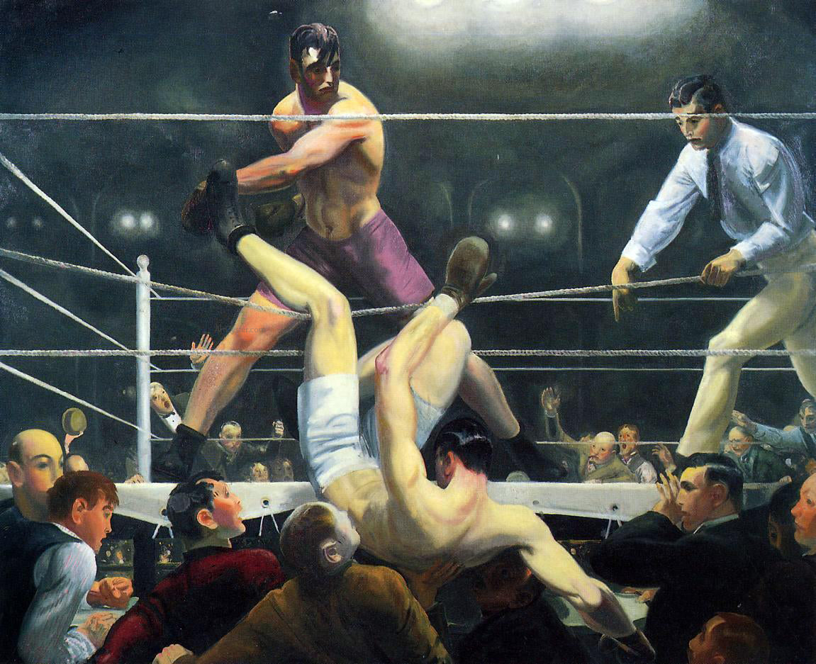 George Wesley Bellows Dempsey and Firpo (also known as Brodie's Revenge) - Hand Painted Oil Painting