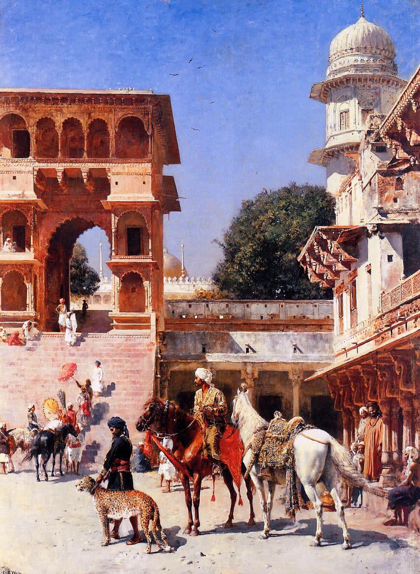 Edwin Lord Weeks Departure for the Hunt - Hand Painted Oil Painting