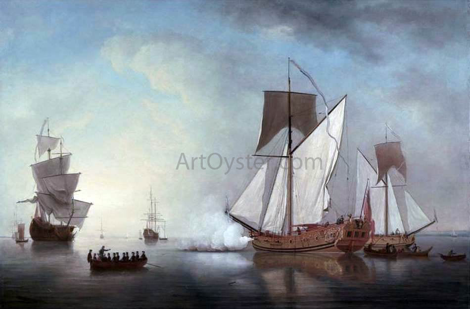 Samuel Scott Departure from England of Francis, Duke of Lorraine, 1731 - Hand Painted Oil Painting