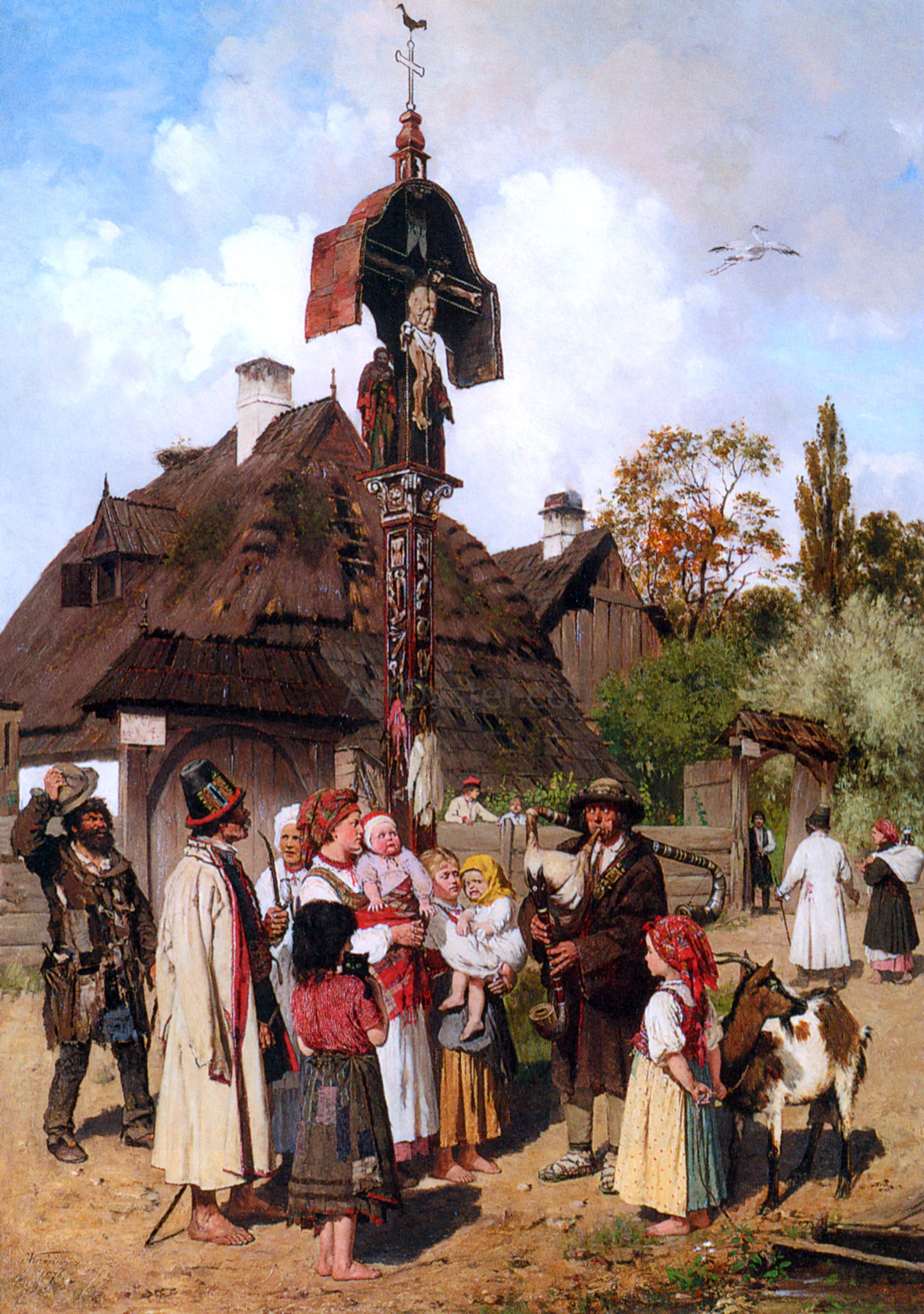 Anton Kozakiewicz Der Dudelsackpfeifer - Hand Painted Oil Painting