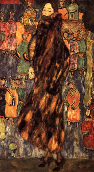  Gustav Klimt Der Iltspelz - Hand Painted Oil Painting